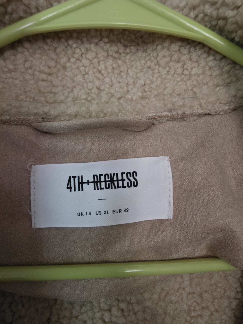 4TH+RECKLESS Plush Faux Sherpa Jacket in Light Taupe